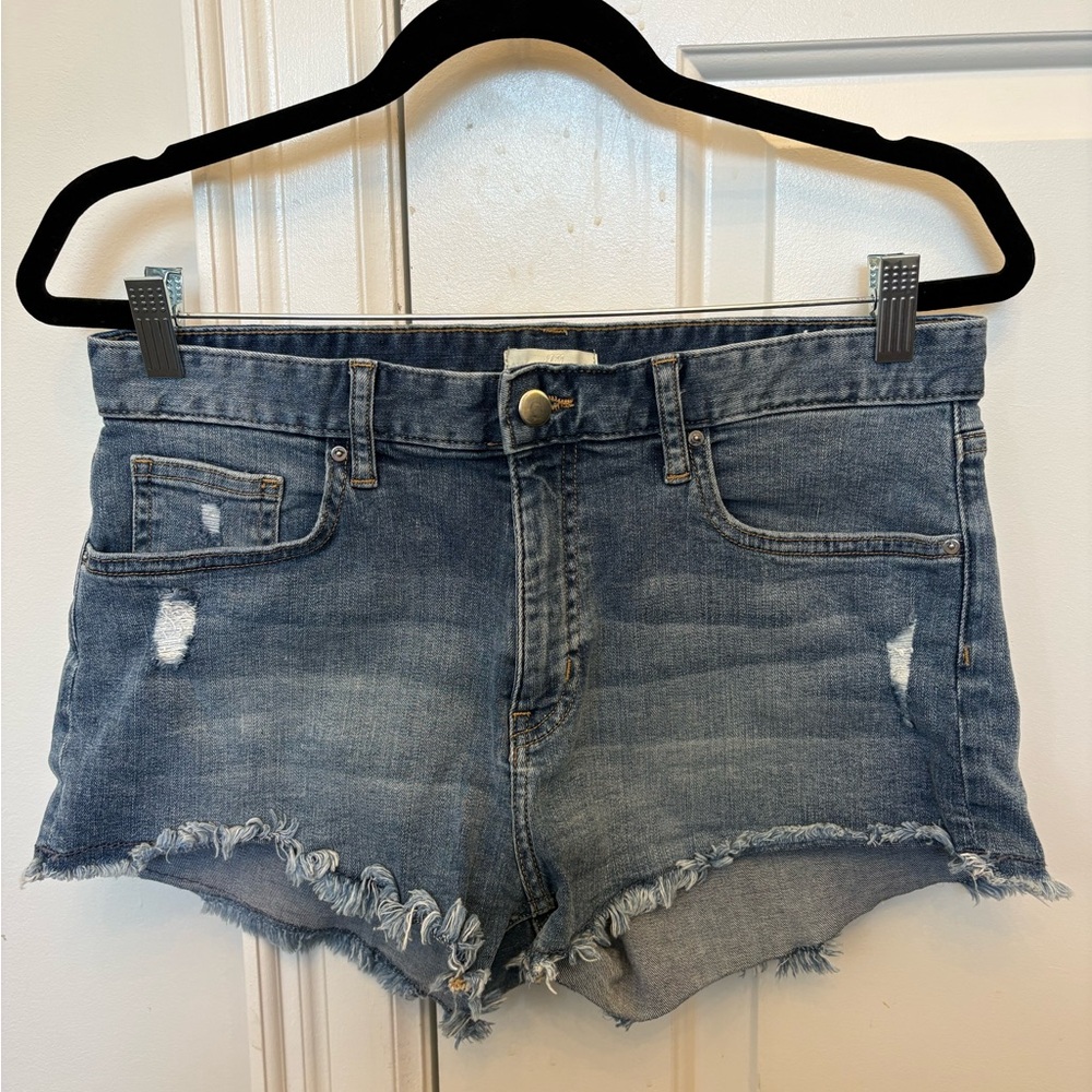 Distressed Blue Jean Shorts 8 Like New